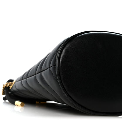 Calfskin Matelasse Mini GG Marmont 2.0 Bucket Bag Black