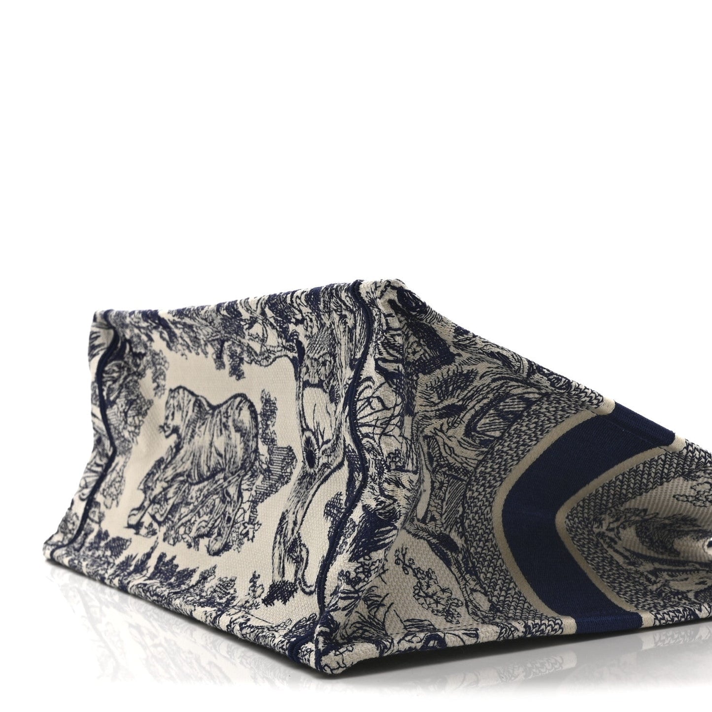 Canvas Embroidered Medium Dioriviera Toile De Jouy Book Tote Blue