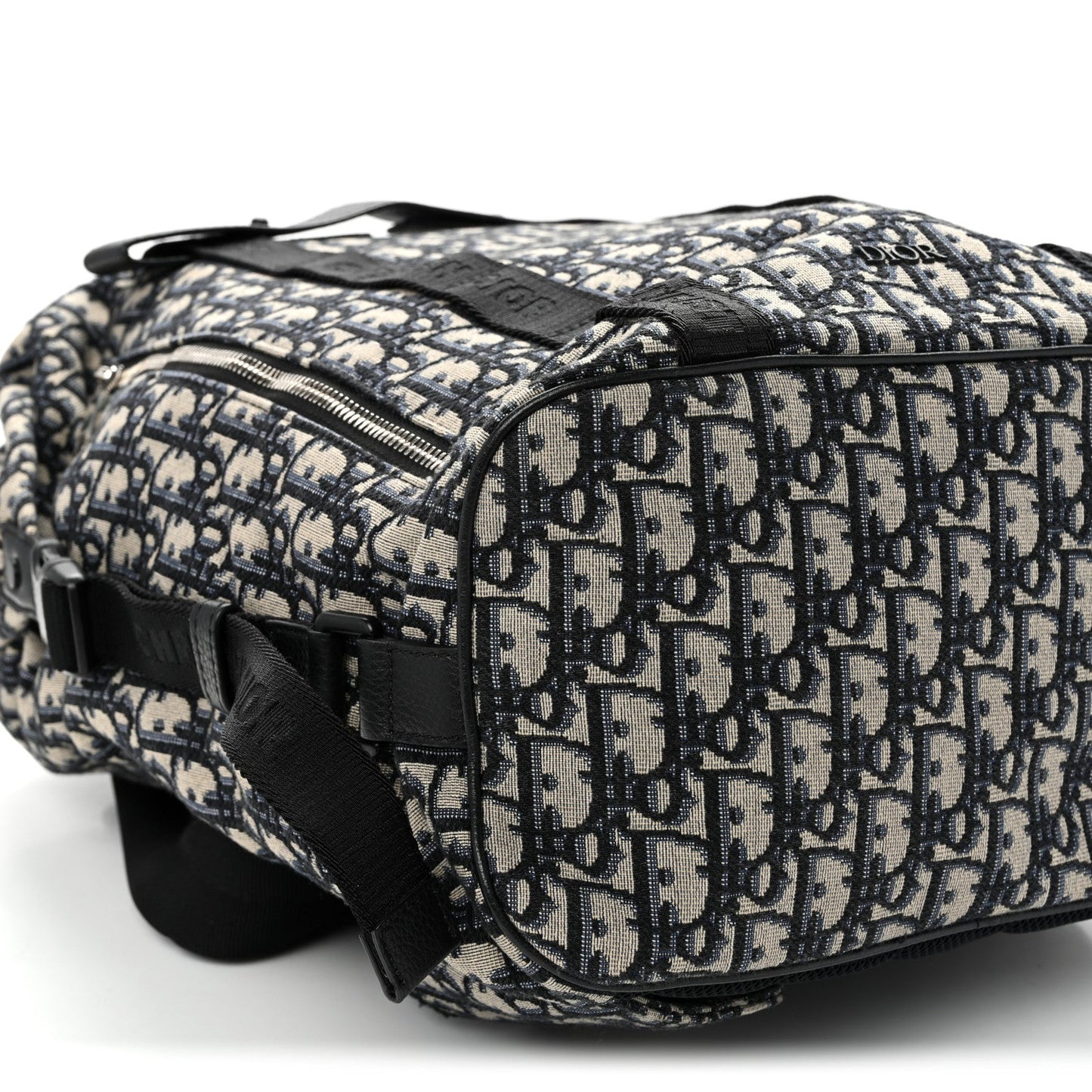 Oblique Calfskin Safari Backpack Navy Blue