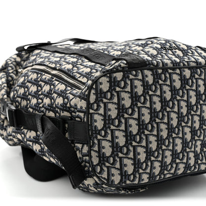 Oblique Calfskin Safari Backpack Navy Blue
