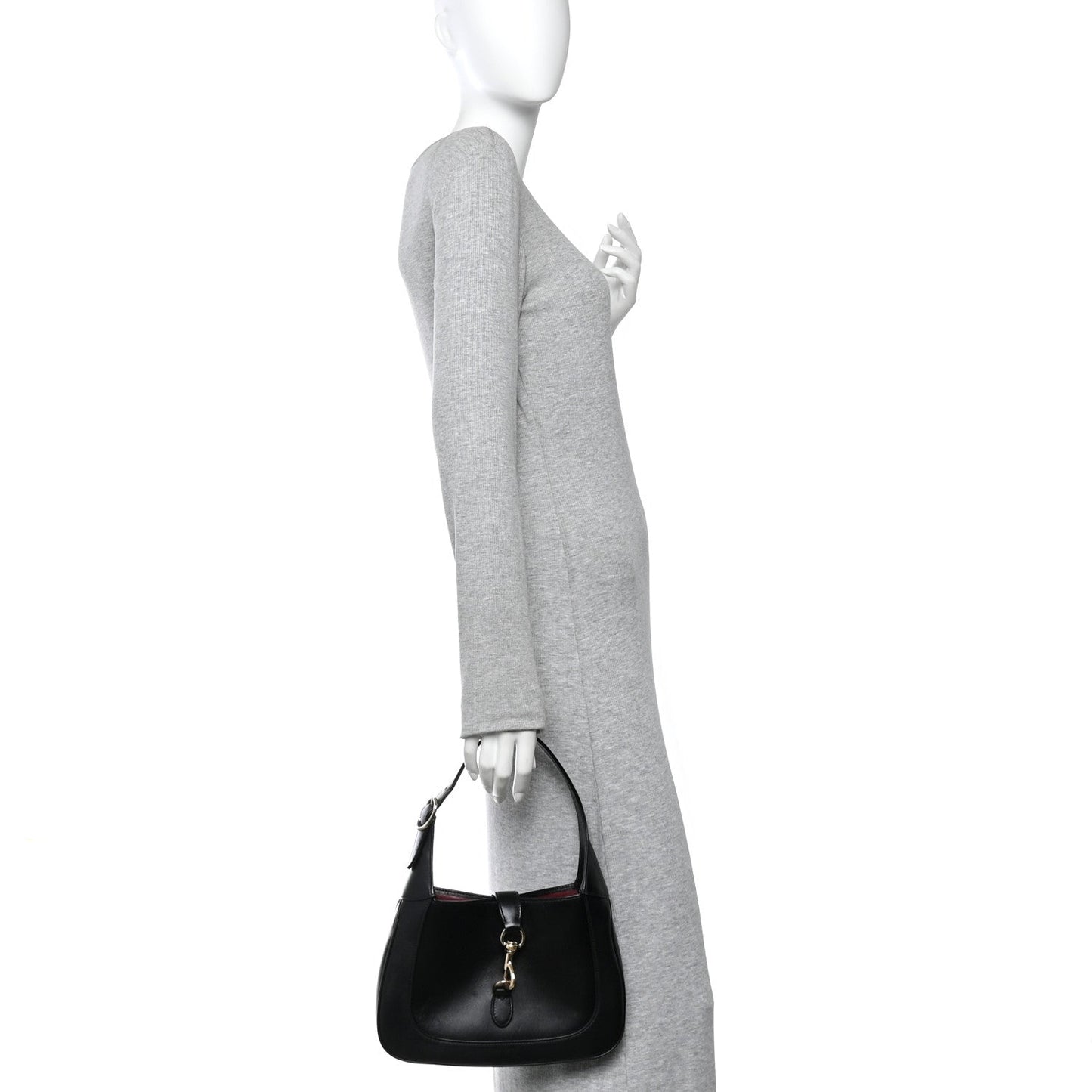 Calfskin Small Jackie Shoulder Bag Black