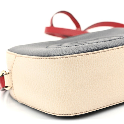 Dollar Calfskin Small Soho Disco Bag Blue Hibiscus Red Mystic White