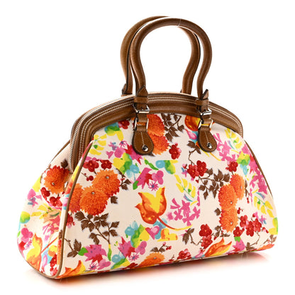 Canvas Floral Frame Satchel