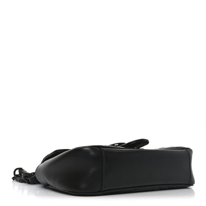 Calfskin Matelasse Monochrome Mini GG Marmont Shoulder Bag Black