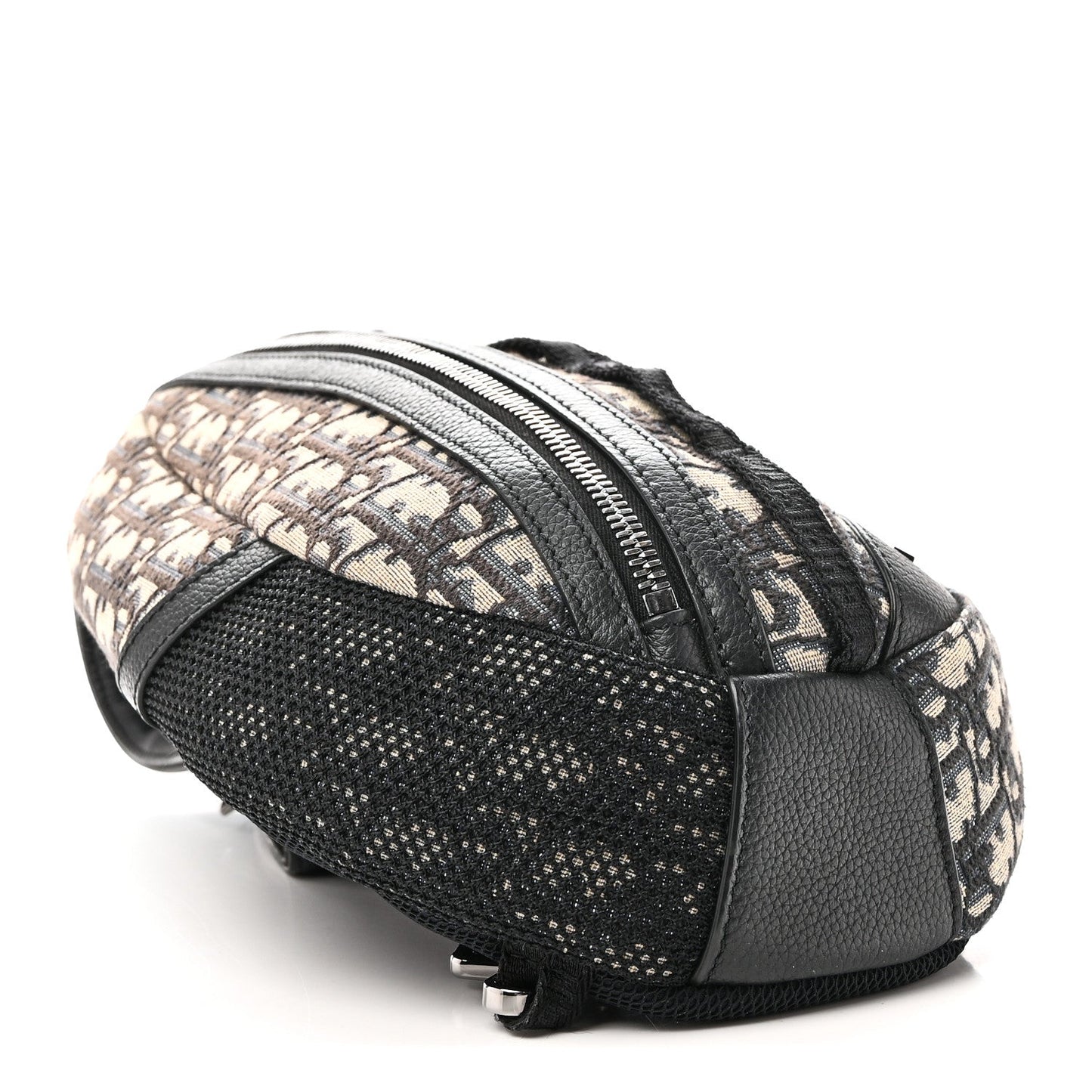 Grained Calfskin Oblique Scarab Sling Bag Blue Black