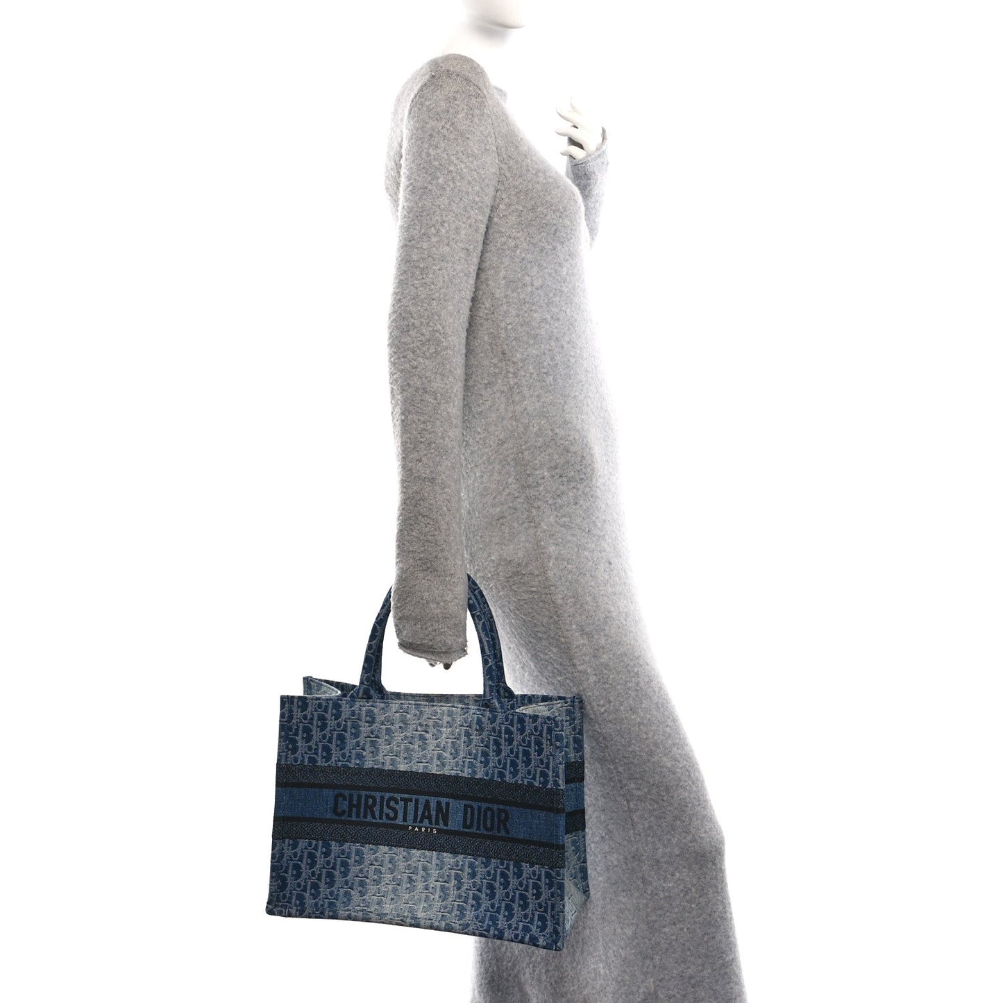 Oblique Denim Medium Book Tote Blue