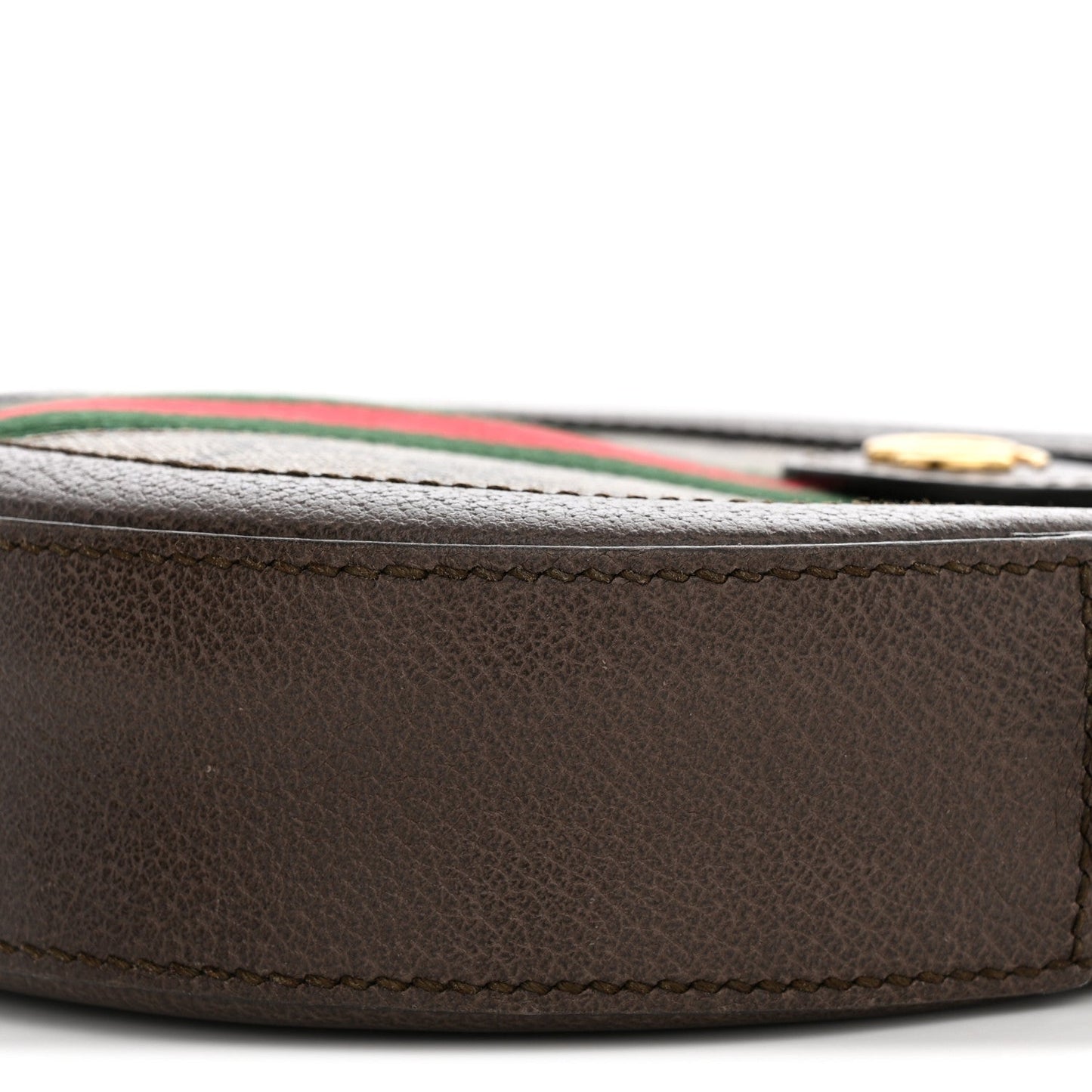 GG Supreme Monogram Web Mini Ophidia Round Shoulder Bag Brown