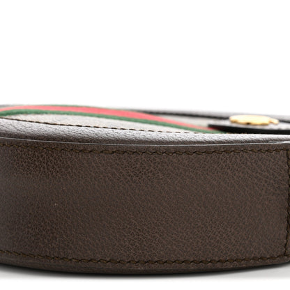 GG Supreme Monogram Web Mini Ophidia Round Shoulder Bag Brown