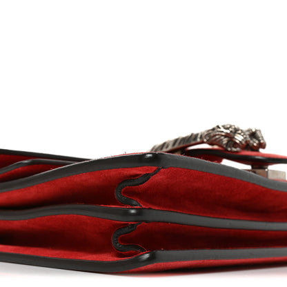 Suede Vitello Velvet Small Dionysus Shoulder Bag Vulcanic Red