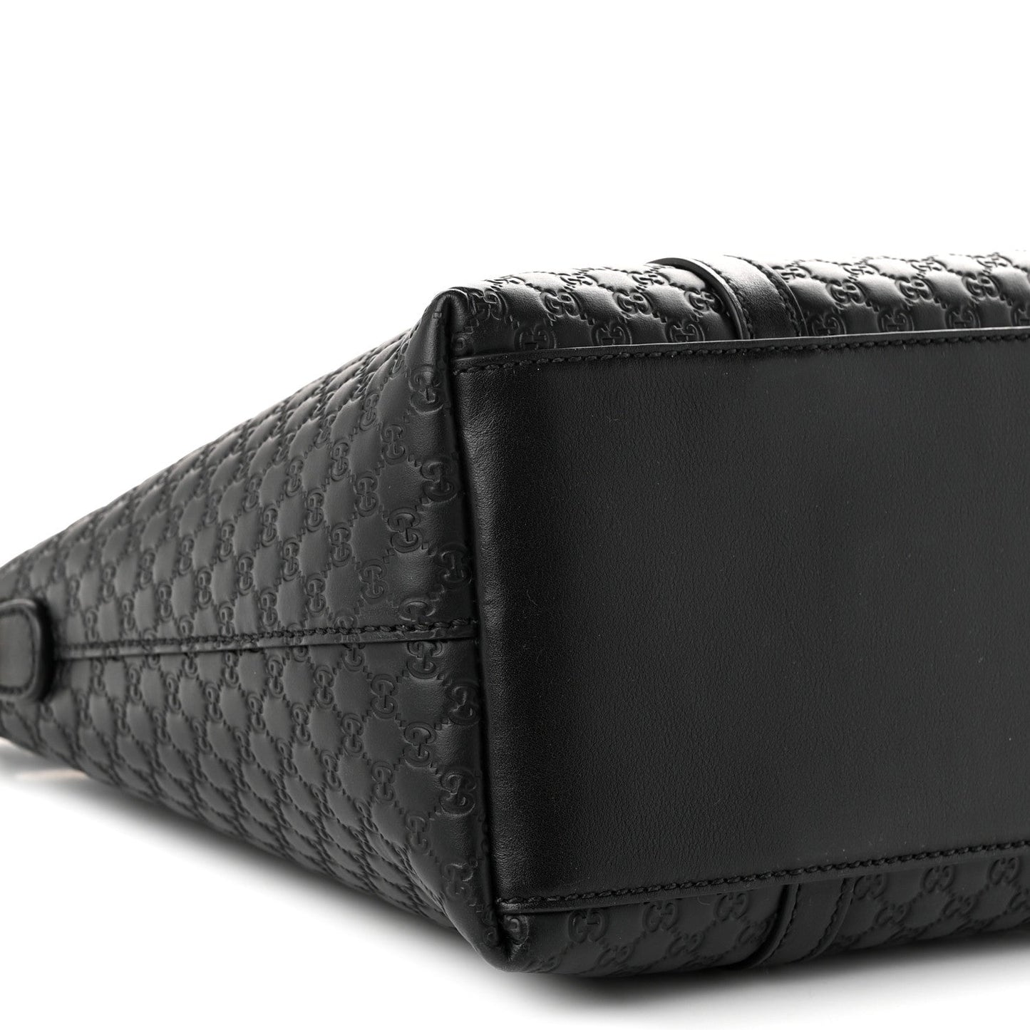 Soft Microguccissima Small Zippered Satchel Black