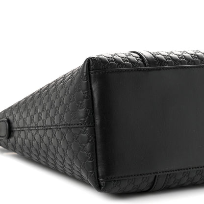 Soft Microguccissima Small Zippered Satchel Black