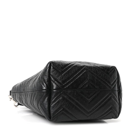 Nappa Chevron Matelasse Small GG Marmont Tote Bag Black