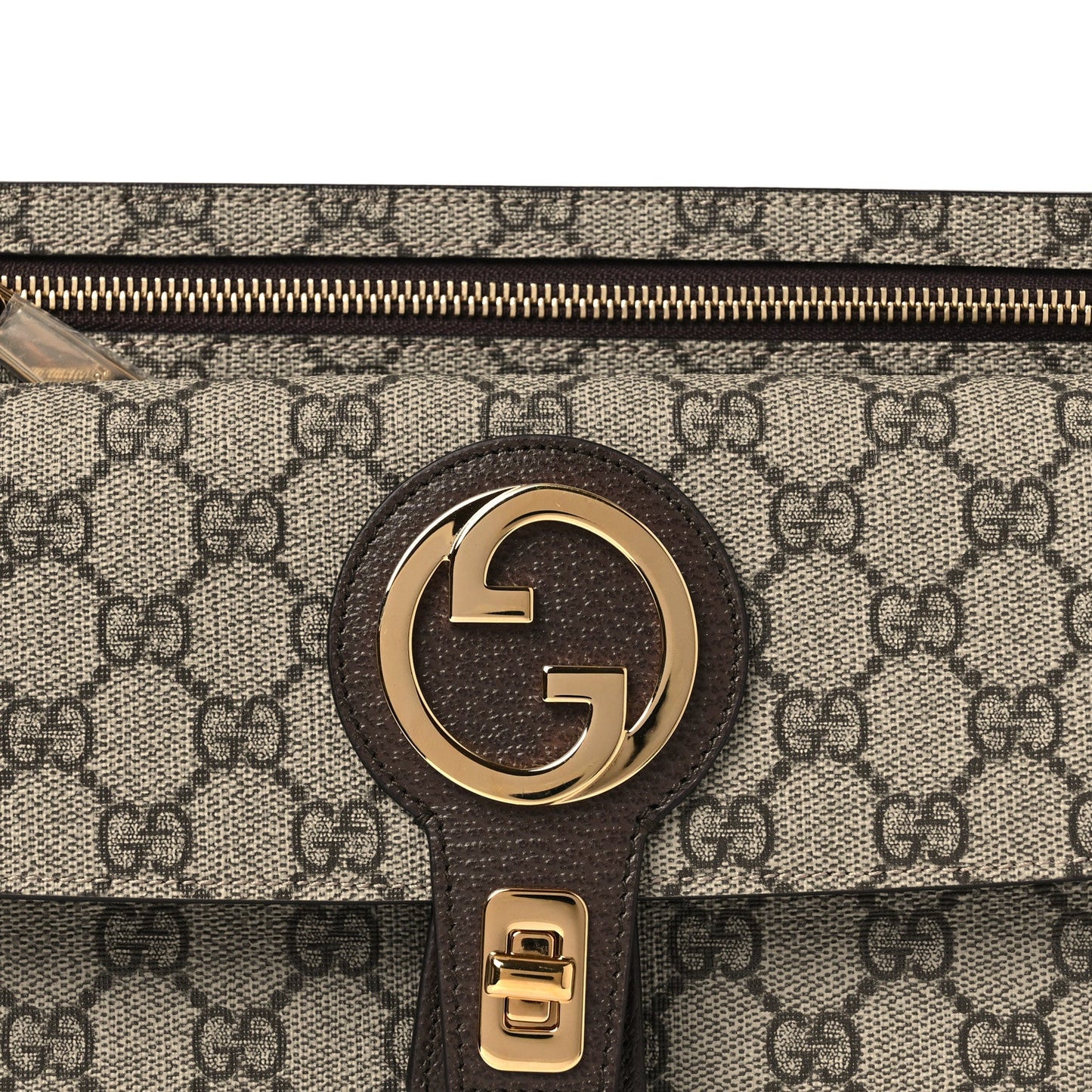 GG Supreme Monogram Textured Dollar Calfskin Blondie Belt Bag Beige Ebony New Acero