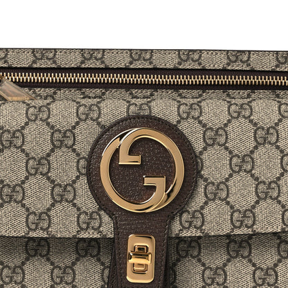 GG Supreme Monogram Textured Dollar Calfskin Blondie Belt Bag Beige Ebony New Acero