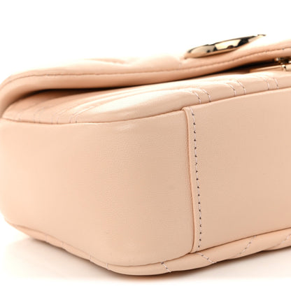 Lambskin Matelasse Small GG Marmont Shoulder Bag Pink Beige