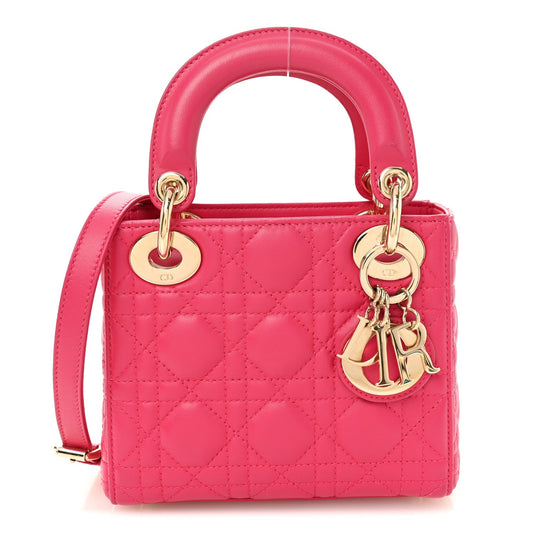 Lambskin Cannage Mini Lady Dior Pink