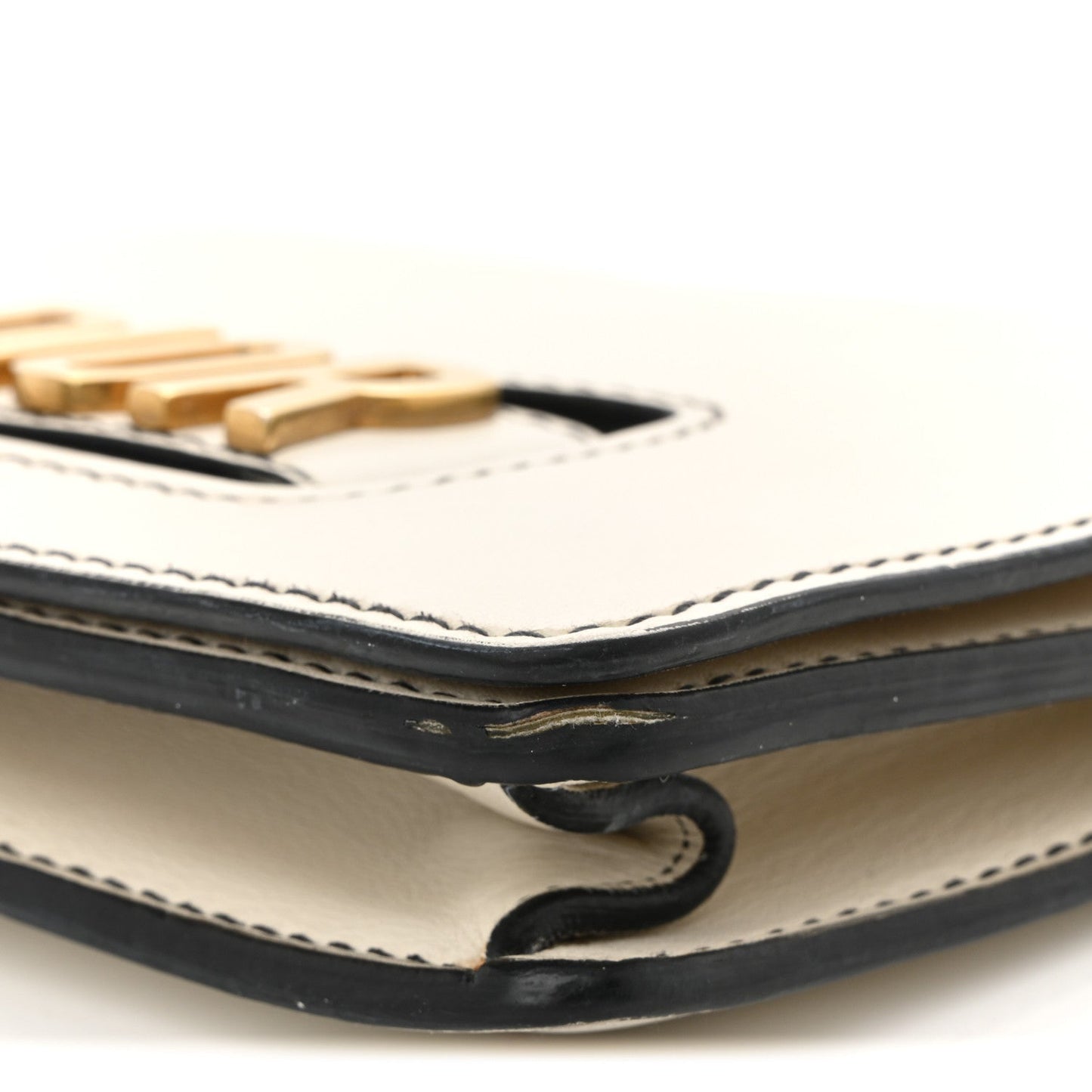 Calfskin J'Adior Chain Flap Bag Off White
