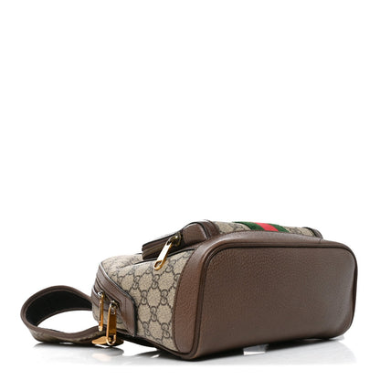 GG Supreme Monogram Calfskin Web Small Ophidia Day Backpack Beige Ebony New Acero