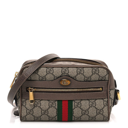 GG Supreme Monogram Web Mini Ophidia Shoulder Bag Brown