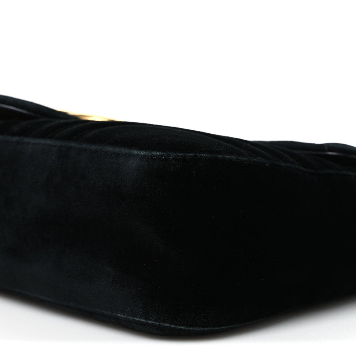 Velvet Matelasse Medium GG Marmont Shoulder Bag Black