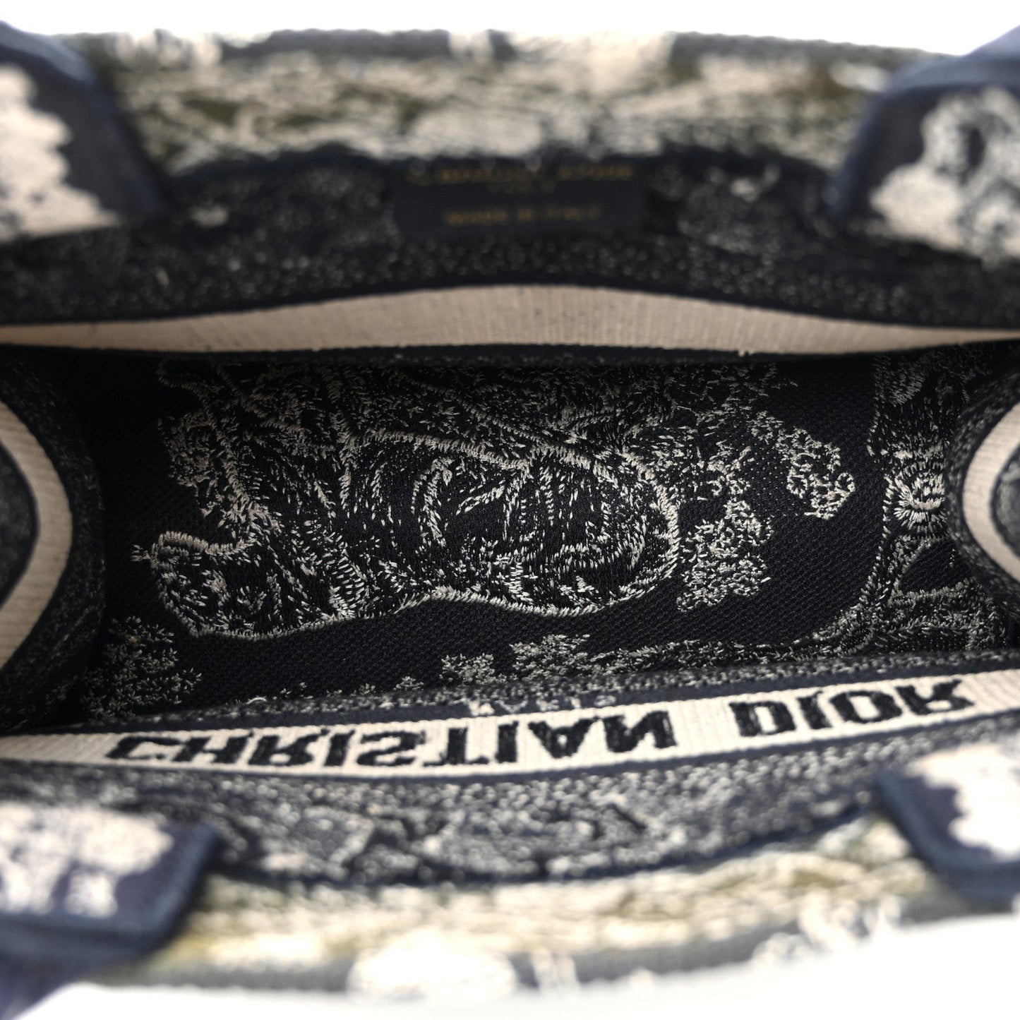 Canvas Embroidered Small Dioriviera Toile De Jouy Book Tote Blue