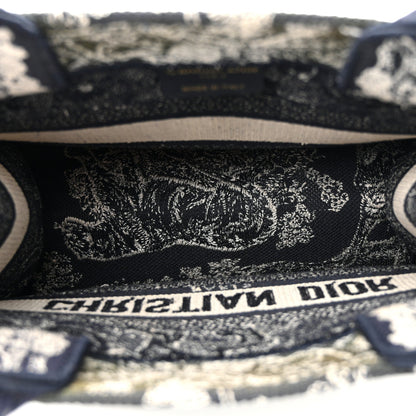 Canvas Embroidered Small Dioriviera Toile De Jouy Book Tote Blue