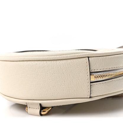 Textured Calfskin Web Mini Ophidia Round Backpack Mystic White