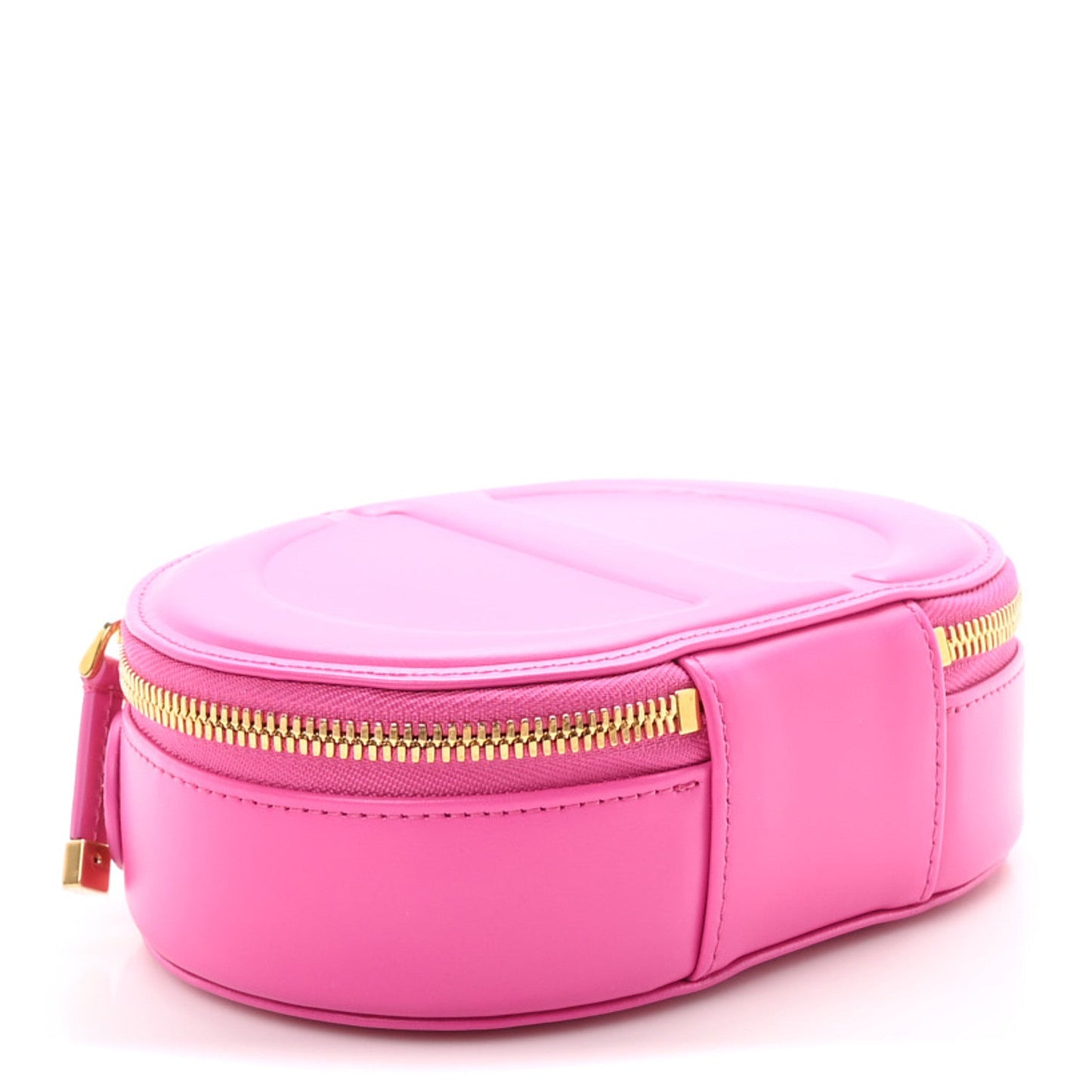 Calfskin CD Signature Oval Crossbody Camera Bag Rani Pink
