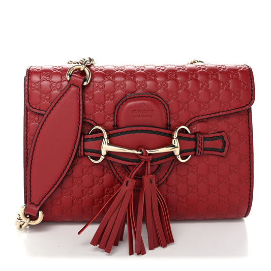 Soft Microguccissima Mini Emily Chain Shoulder Bag Rosso
