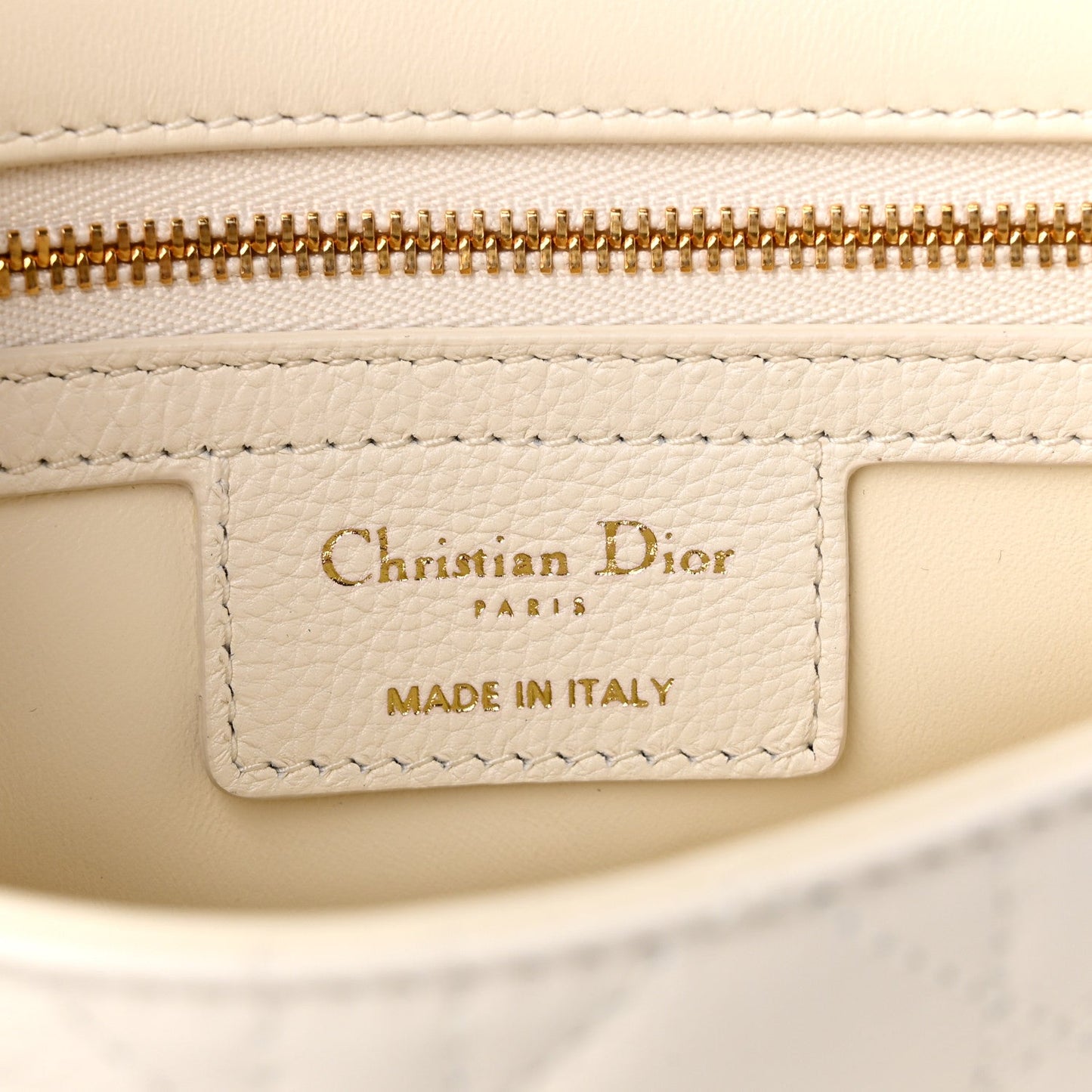 Calfskin Cannage Small Caro Bag Ivory