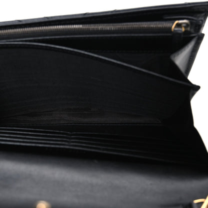 Calfskin Matelasse GG Marmont Chain Wallet Black