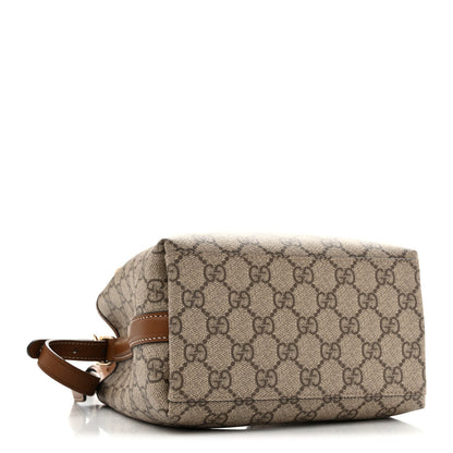 GG Supreme Monogram Emblem Small Shoulder Bag Beige Ebony Sundial