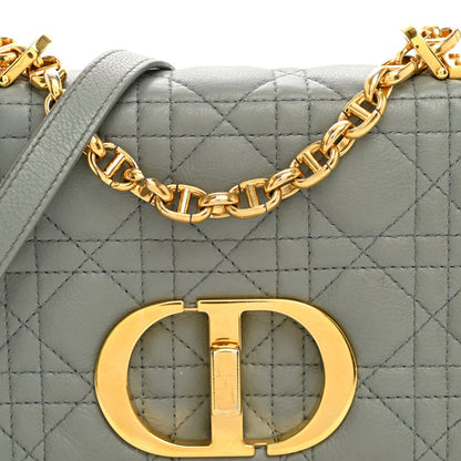 Calfskin Cannage Small Caro Bag Grey