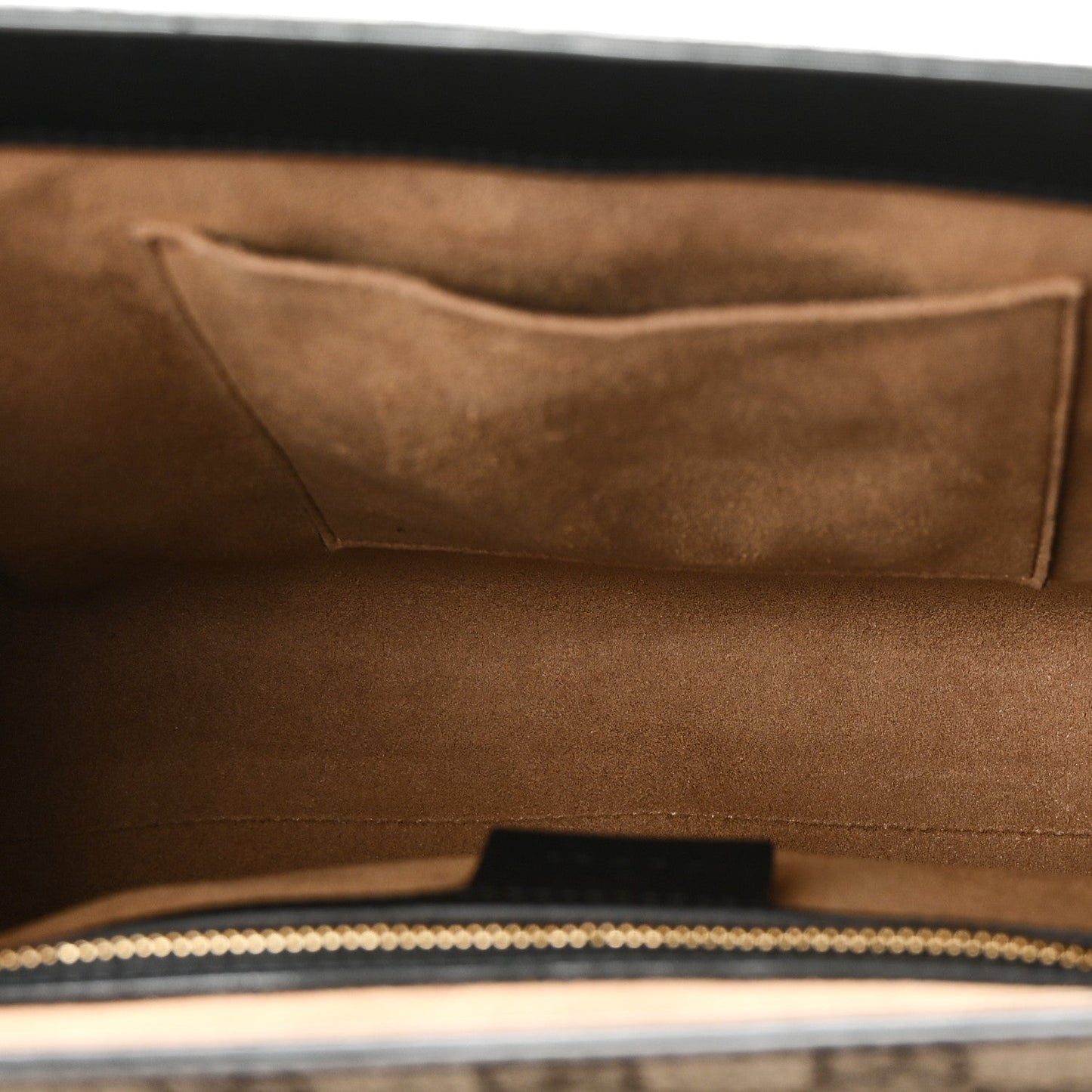 GG Supreme Monogram Calfskin Small Padlock Top Handle Bag Beige Black Cuir