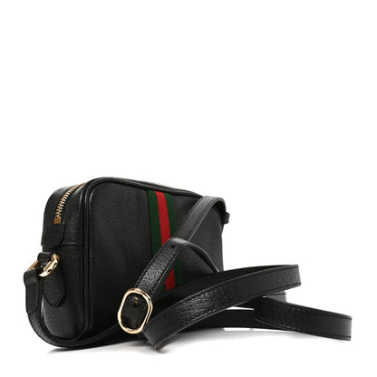 Calfskin Web Mini Ophidia Shoulder Bag Black