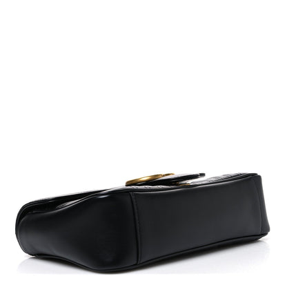Calfskin Matelasse Small GG Marmont Shoulder Bag Black