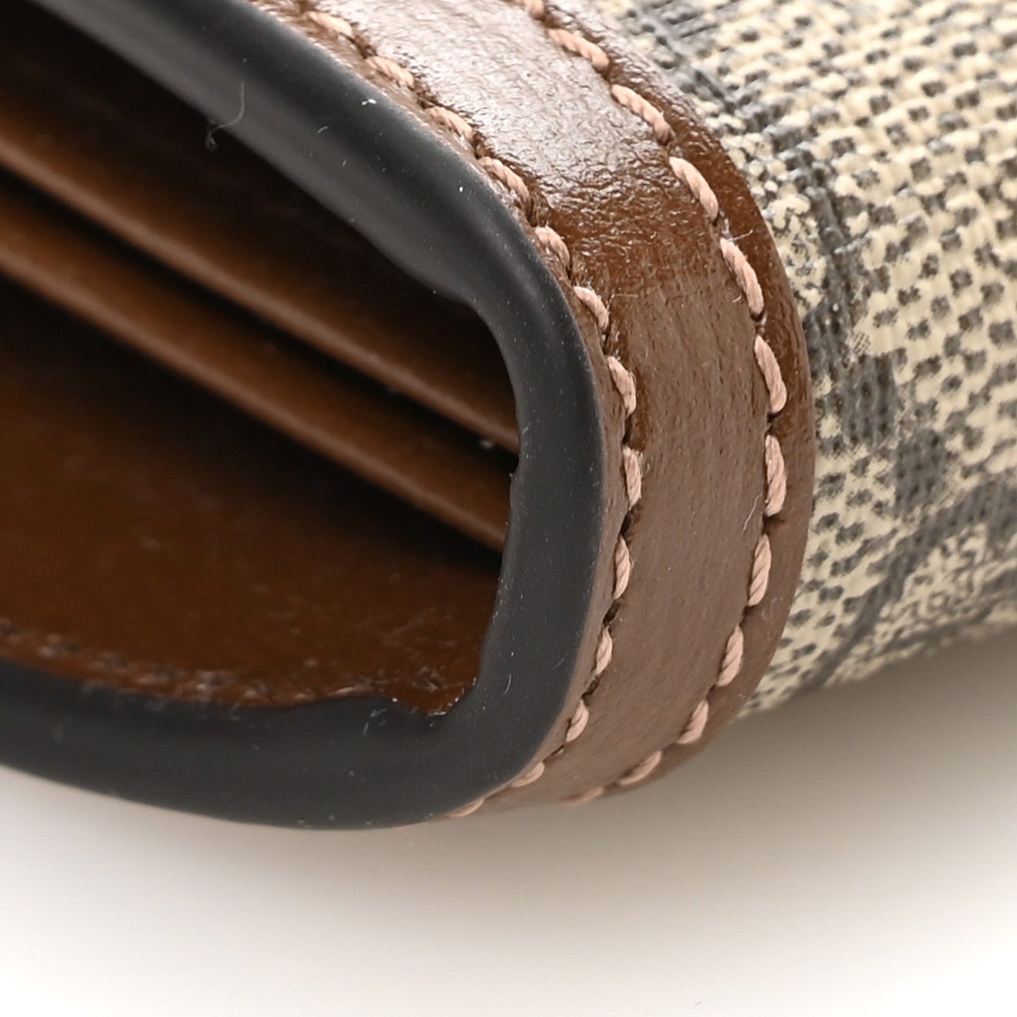GG Supreme Monogram Azalea Calfskin Web Jackie 1961 Chain Wallet Beige Ebony Brown Sugar