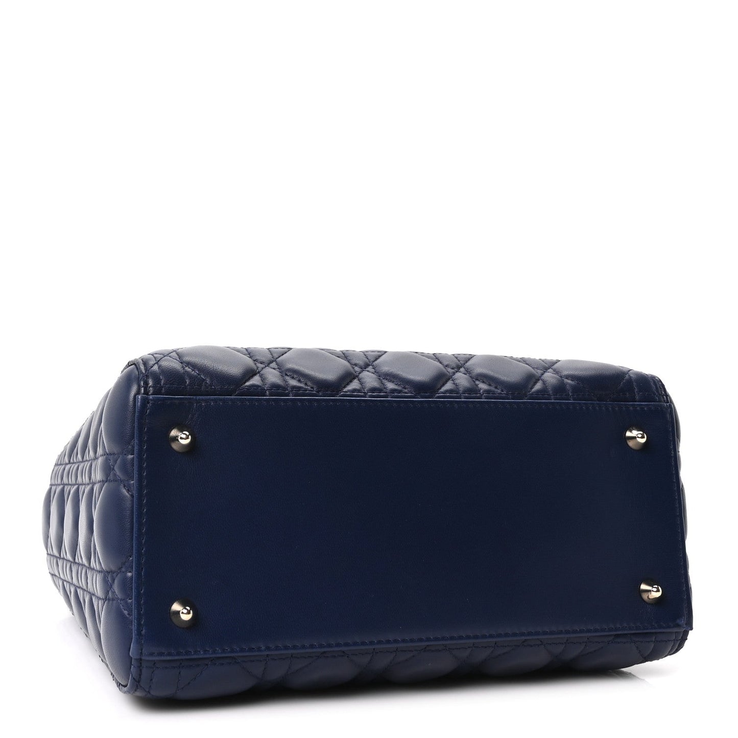 Lambskin Cannage Medium Lady Dior Navy Blue