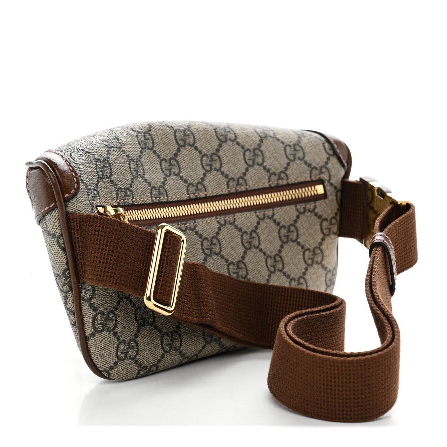 GG Supreme Monogram Textured Calfskin Retro Interlocking G Belt Bag Beige Ebony Brown Sugar