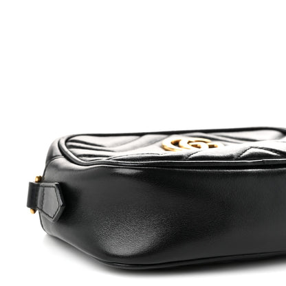 Calfskin Matelasse Mini GG Marmont Chain Shoulder Bag Black