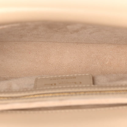 Calfskin Cannage Small Jolie Top Handle Bag Powder Beige