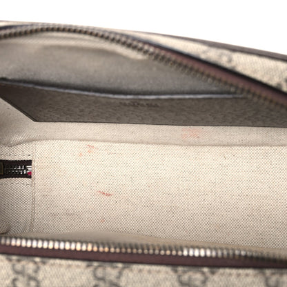 GG Supreme Monogram Web Small Ophidia Top Handle Shoulder Bag Brown
