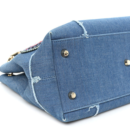 Denim Dior D Light Tote Blue