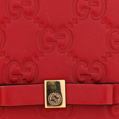 Guccissima Signature Bowy Chain Wallet Hibiscus Red