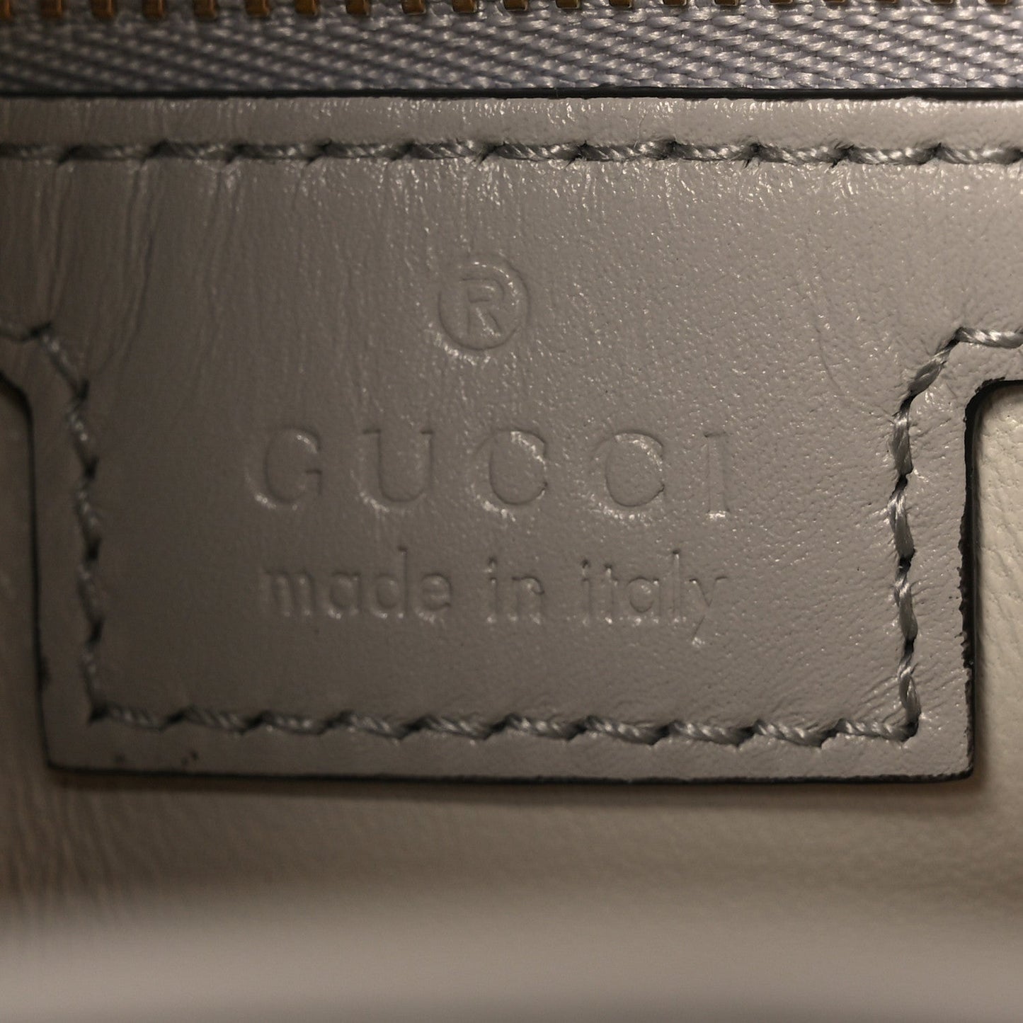 Ancora Calfskin Web Small Jackie Shoulder Bag Light Grey