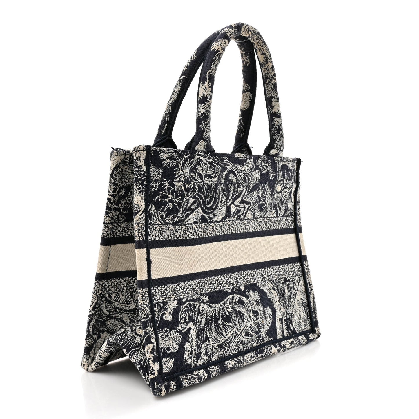 Calfskin Dioriviera Toile De Jouy Small Book Tote With Strap Blue Multicolor