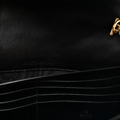Calfskin Matelasse GG Marmont Chain Wallet Black