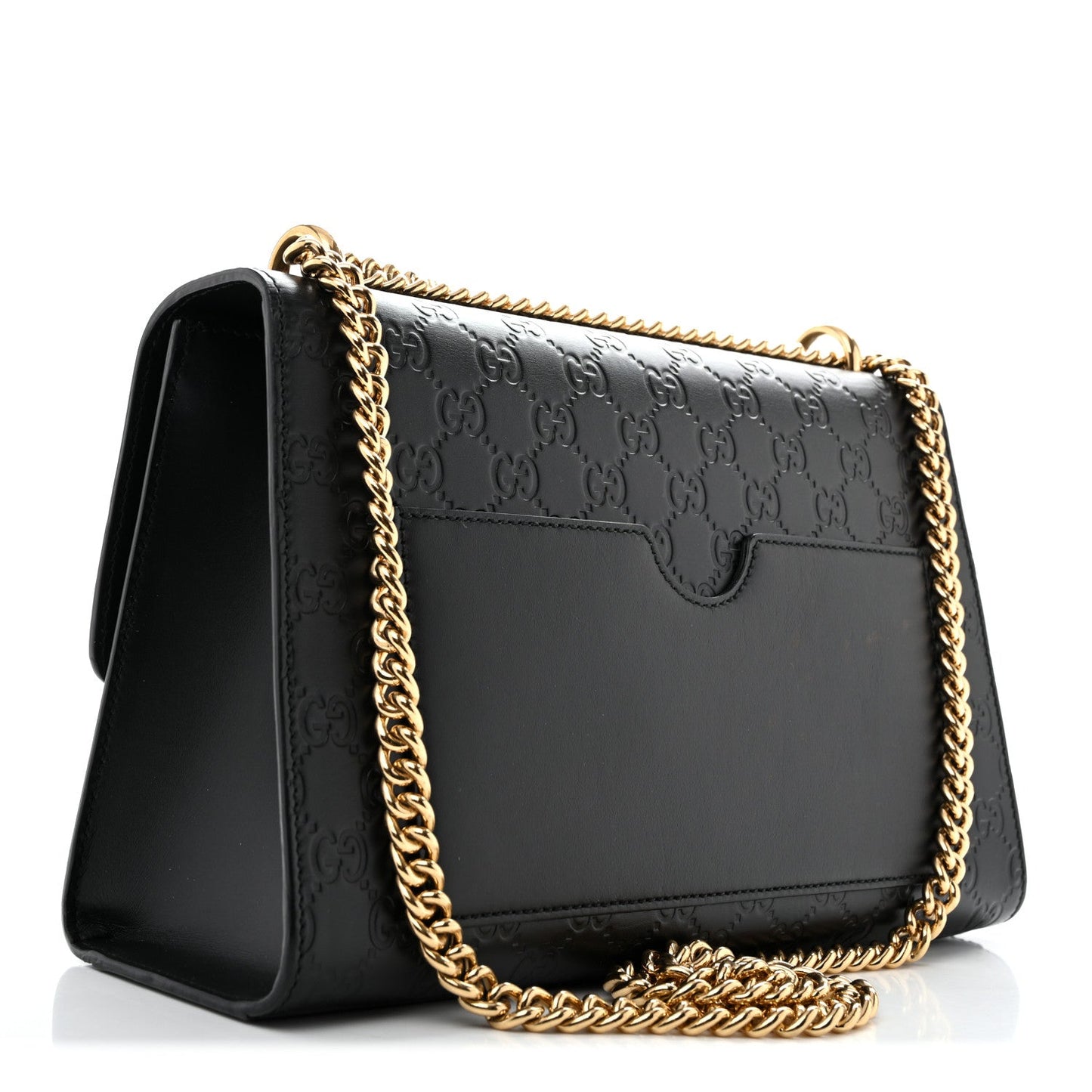 Guccissima Medium Padlock Shoulder Bag Black