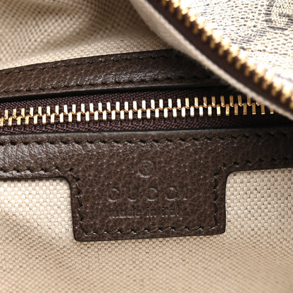 GG Supreme Monogram Textured Calfskin Web Super Mini Ophidia Shoulder Bag Beige Ebony New Acero
