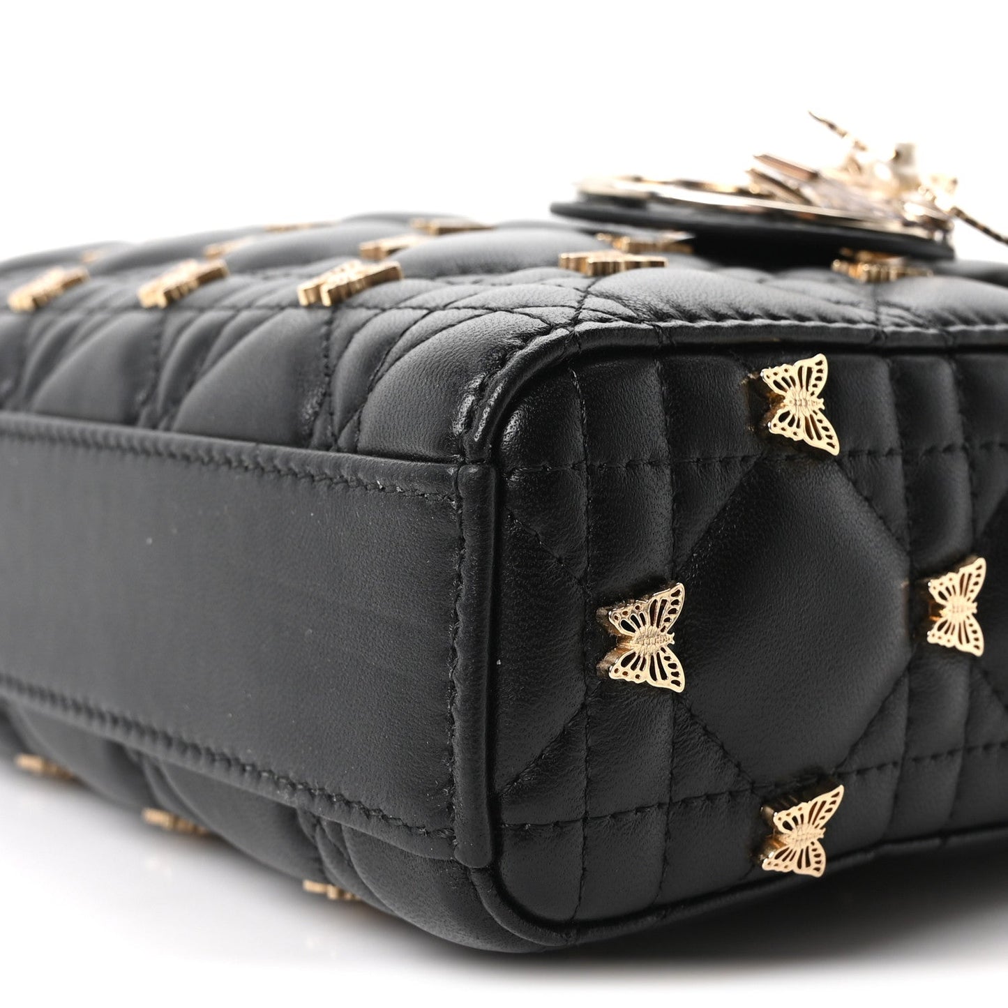 Lambskin Butterfly Cannage Lady D-Joy Black